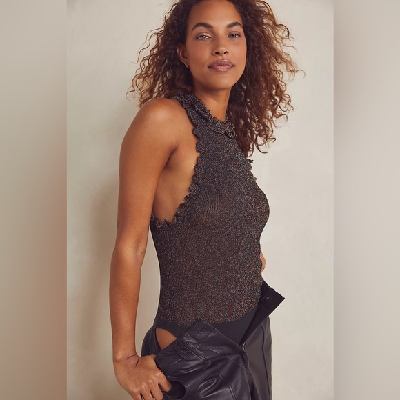 Free People All That Glitters Bodysuit in Rainbow Combo - Size L